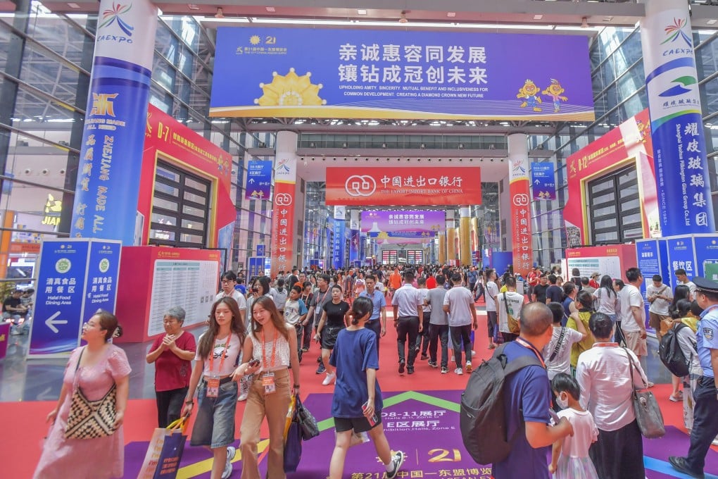 Visitors are seen at last year’s 21st China-Asean Expo in Nanning, China. The 22nd expo opens next week. Photo: Getty Images