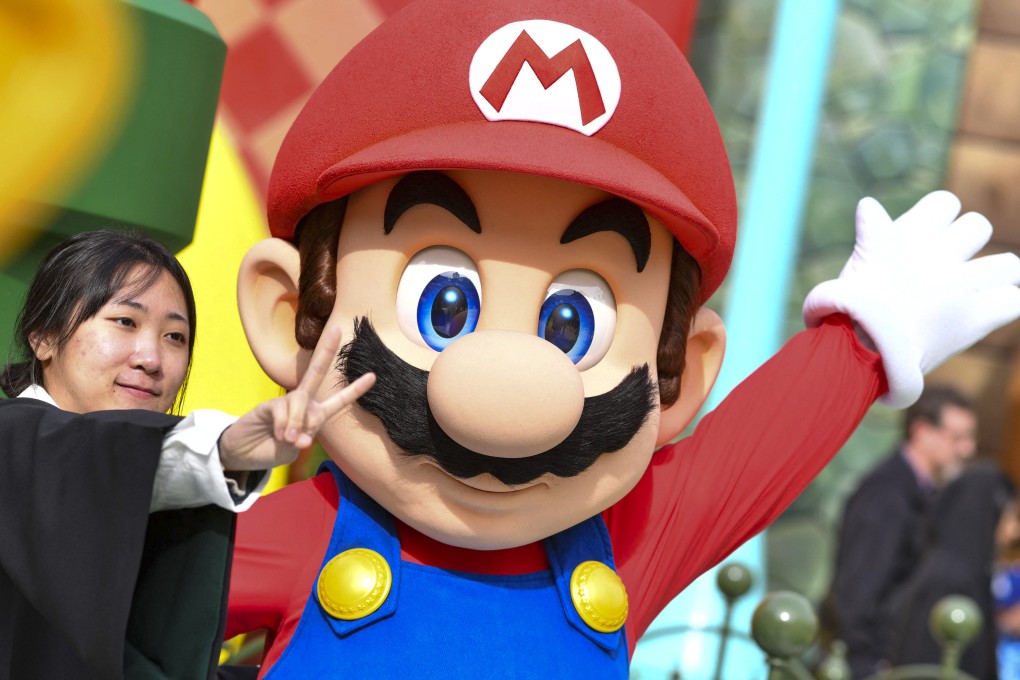 Mario waves at Super Nintendo World at Universal Studios Hollywood in the US. Photo: AFP
