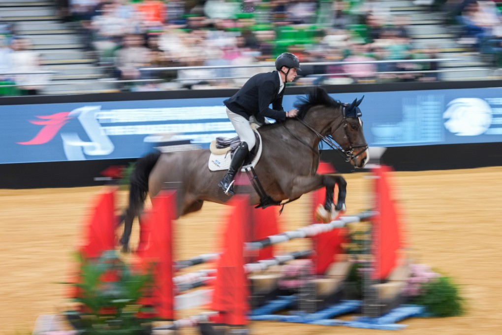 UK’s Paul Gaff and his horse Jaranco V Z competing on the last day of the Longines International Horse Show in February. Photo: Eugene Lee