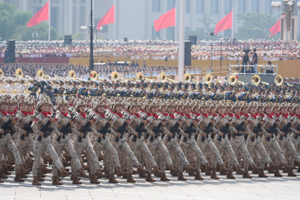 Chinese soldiers take part in the military parade marking the 80th anniversary of victory in the Chinese People’s War of Resistance Against Japanese Aggression, in Beijing, China, on September 3. Photo: Eugene Lee