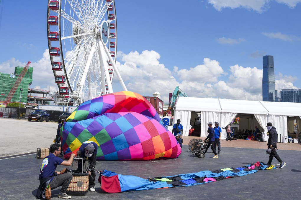 A deflated hot air balloon is seen at the AIA International Hot Air Balloon Festival on September 6, 2025. Photo: Karma Lo