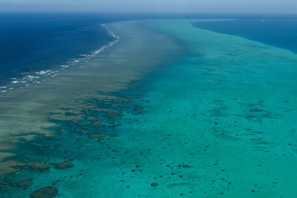 An aerial view of Scarborough Shoal in the South China Sea. Photo: AFP