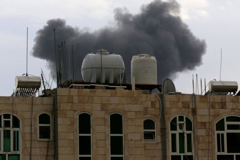 Smoke billows after Israeli strikes on Yemen’s Huthi-held capital Sanaa on Wednesday. Photo: AFP