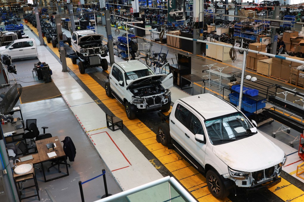 An assembly line is seen during a media tour in June at Chinese automaker JAC Motors’ plant in Ciudad Sahagun, Mexico. Photo: Reuters