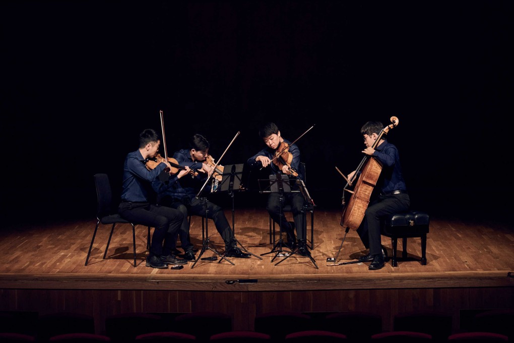 The Cong Quartet is currently made up of violinist Francis Chik Yiu-ting and Fan hiu-sing, violist Caleb Wong and cellist Cheng Yan-ho (From left to right) (Photo: Calvin Sit)