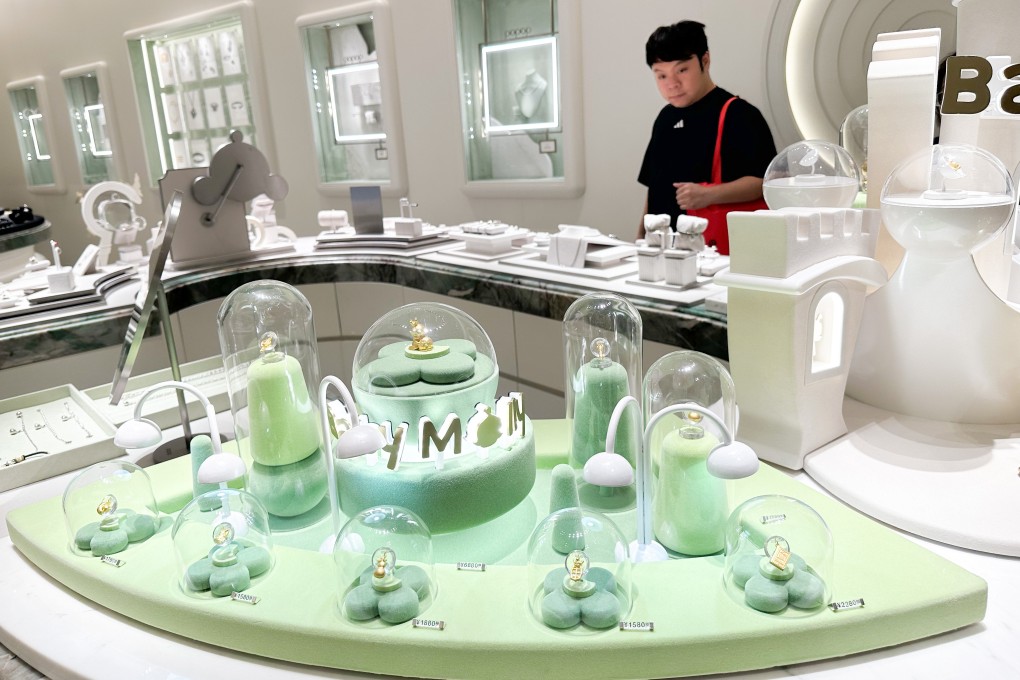 Baby Molly series gold products debut at a Pop Mart Popop store at Grand Gateway 66 Plaza in Shanghai on Friday. Photo: Daniel Ren