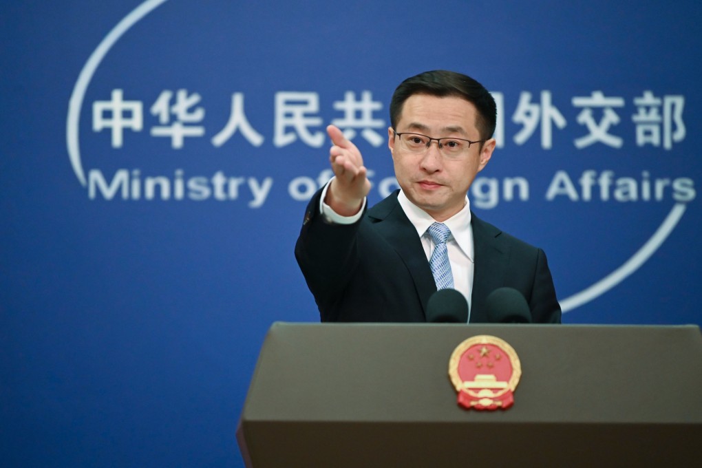 Chinese Foreign Ministry spokesperson Lin Jian speaks at the ministry’s daily briefing on Wednesday. Photo: dpa