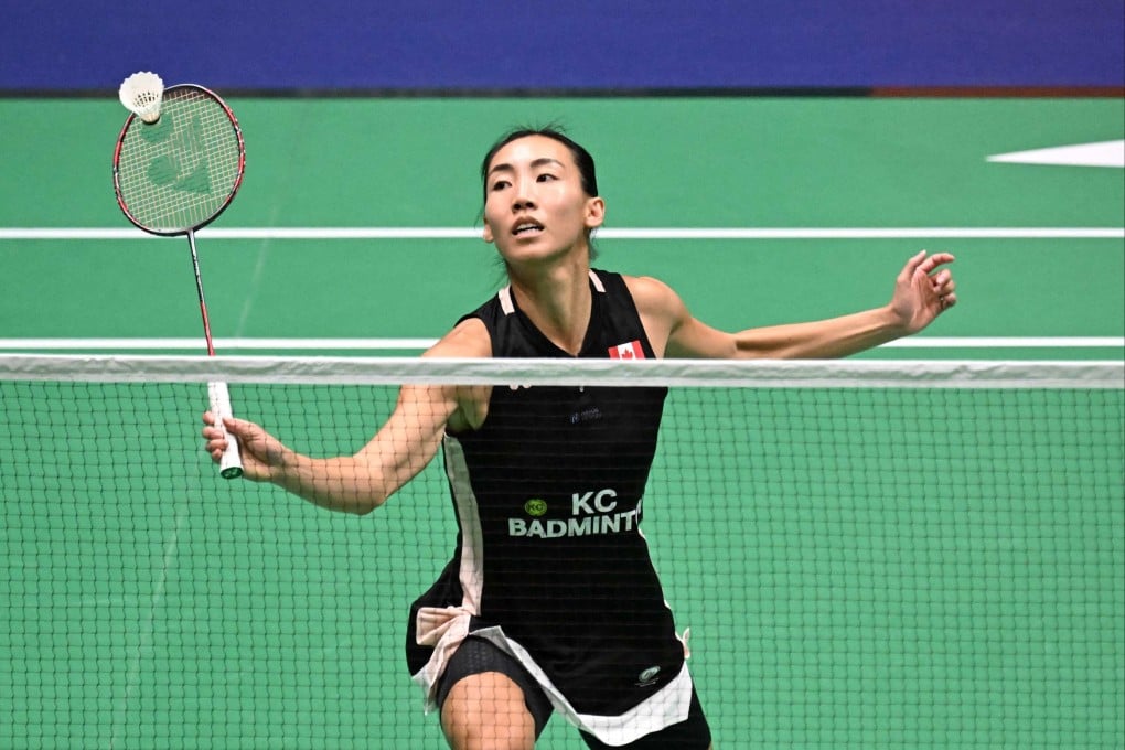 Michelle Li hits a return against Zhang Beiwen during their women’s singles quarter-final at the Hong Kong Open. Photo: AFP