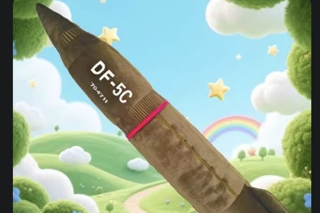 Toymakers across Taobao, the country’s biggest e-commerce site, are busy making stuffed versions of the DF-61 and DF-5C domestically made intercontinental ballistic missiles that were unveiled in last week’s parade. Photo: Handout