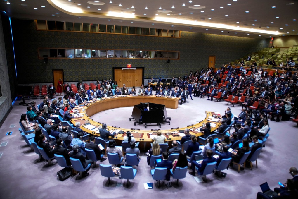 The emergency meeting of the UN Security Council on Thursday. Photo: Reuters
