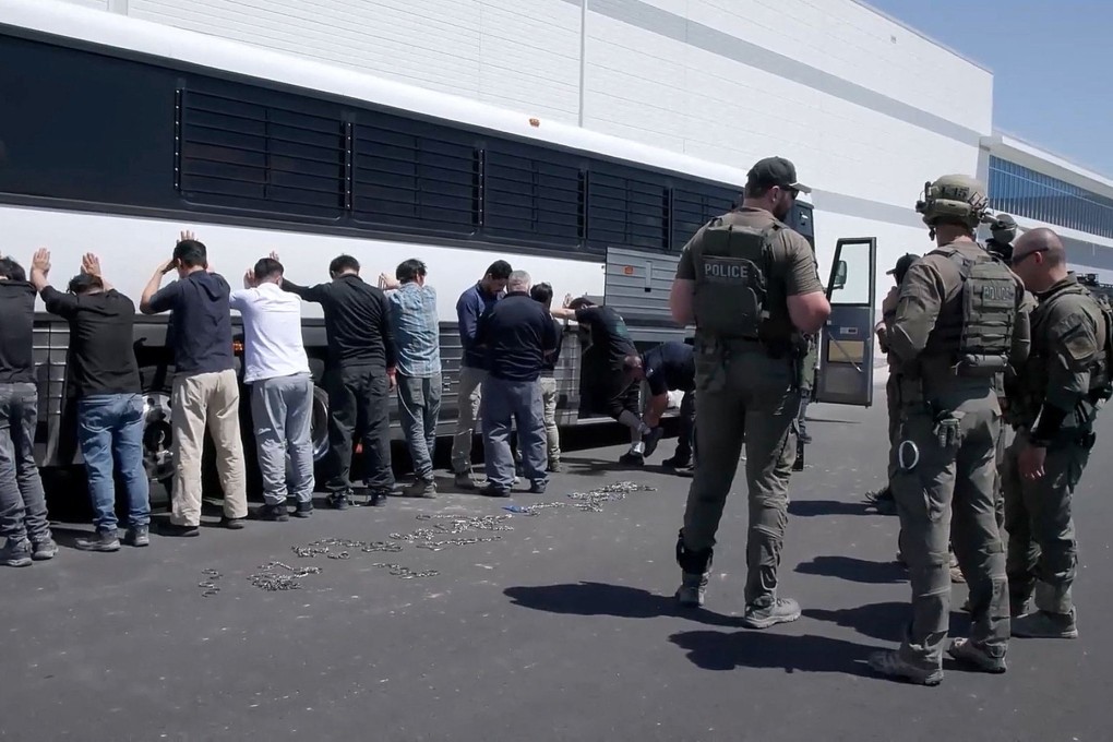 Hundreds of South Koreans were arrested in an immigration raid on a Hyundai-LG battery plant in Ellabell, Georgia on September 4. Photo: Handout via Reuters