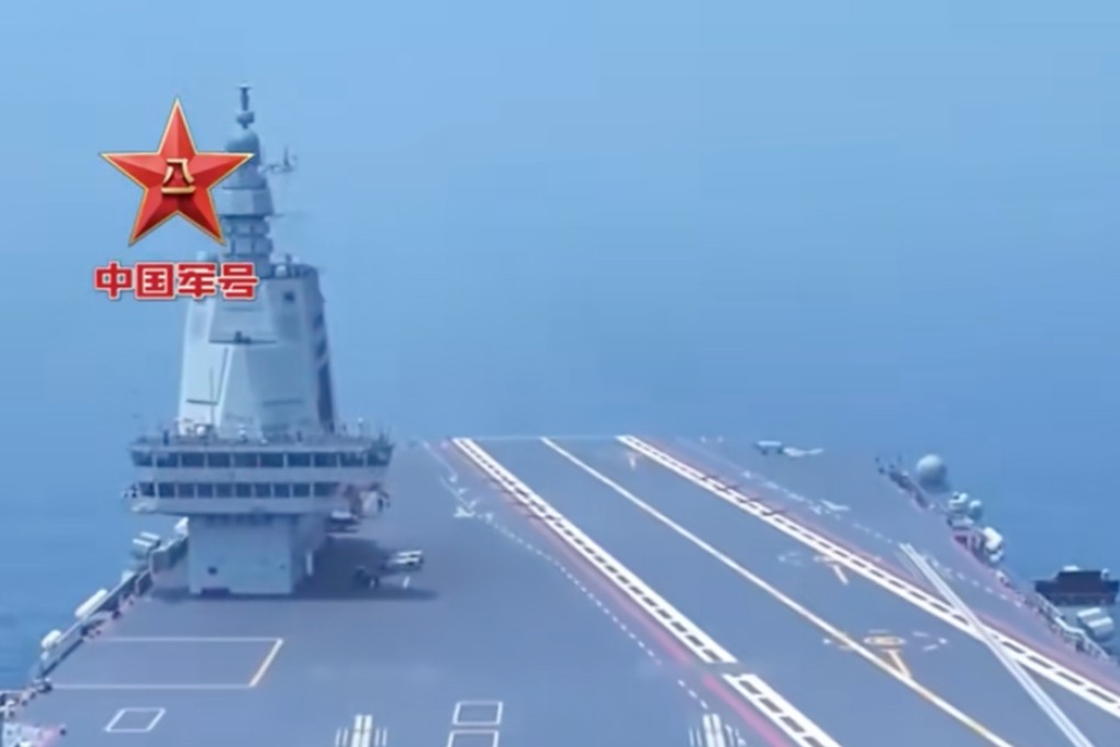 The Chinese navy said the Fujian would conduct scientific research tests and drills in the South China Sea. Photo: CCTV