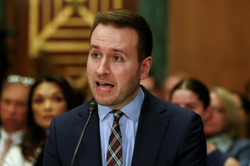 Landon Heid, Trump’s nominee for US Assistant Secretary of Commerce, attends a confirmation hearing on Capitol Hill in April. Photo: Reuters