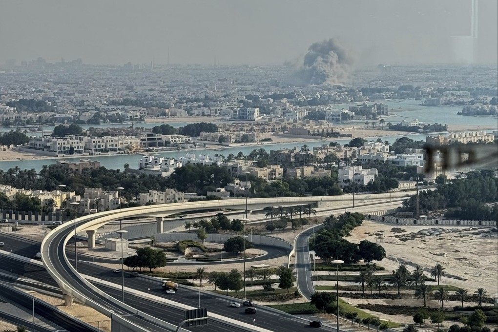 Smoke rises from an explosion caused by an Israeli strike on Doha on Tuesday. Photo: UGC via AP