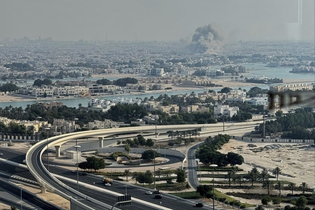 Smoke rises from an explosion caused by an Israeli strike on Doha on Tuesday. Photo: UGC via AP