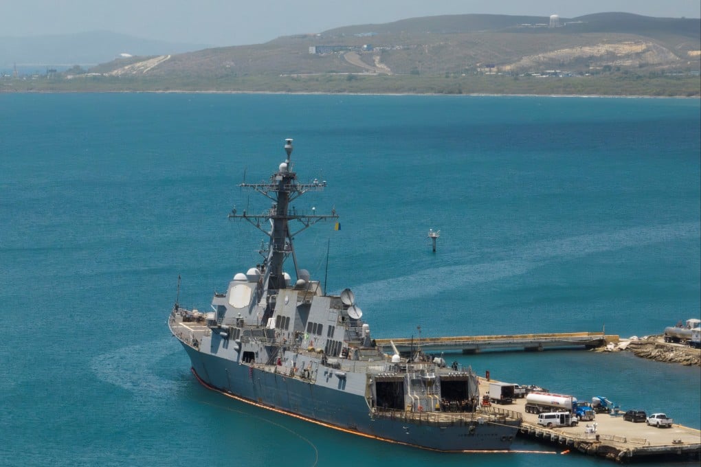 A US Navy guided missile destroyer, the USS Jason Dunham, docks in Ponce, Puerto Rico, on September 6. Photo: Reuters