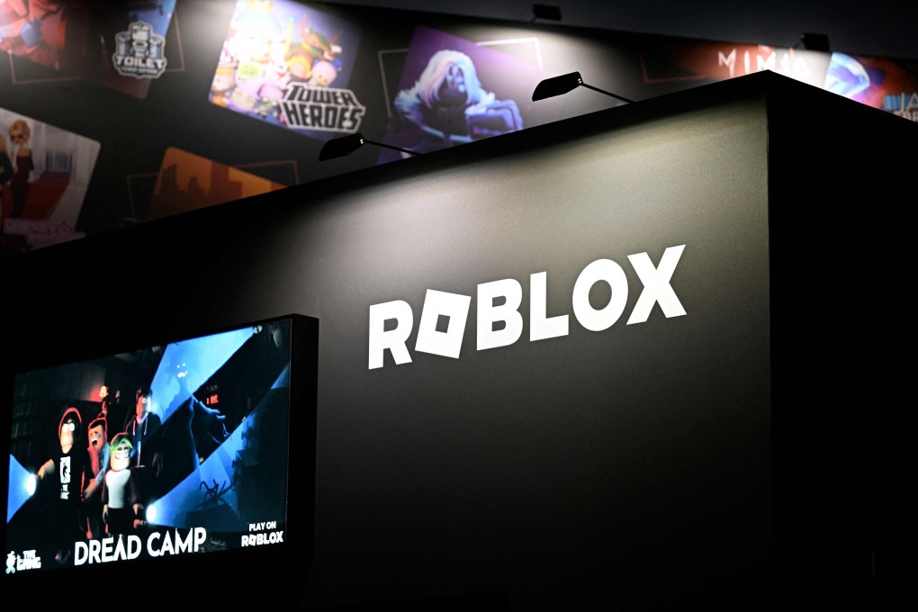 A photo shows the logo of online game platform and game creation system Roblox at their booth during the Gamescom video games trade fair at the Trade Fair Center in Cologne, western Germany, on August 21. Photo: AFP