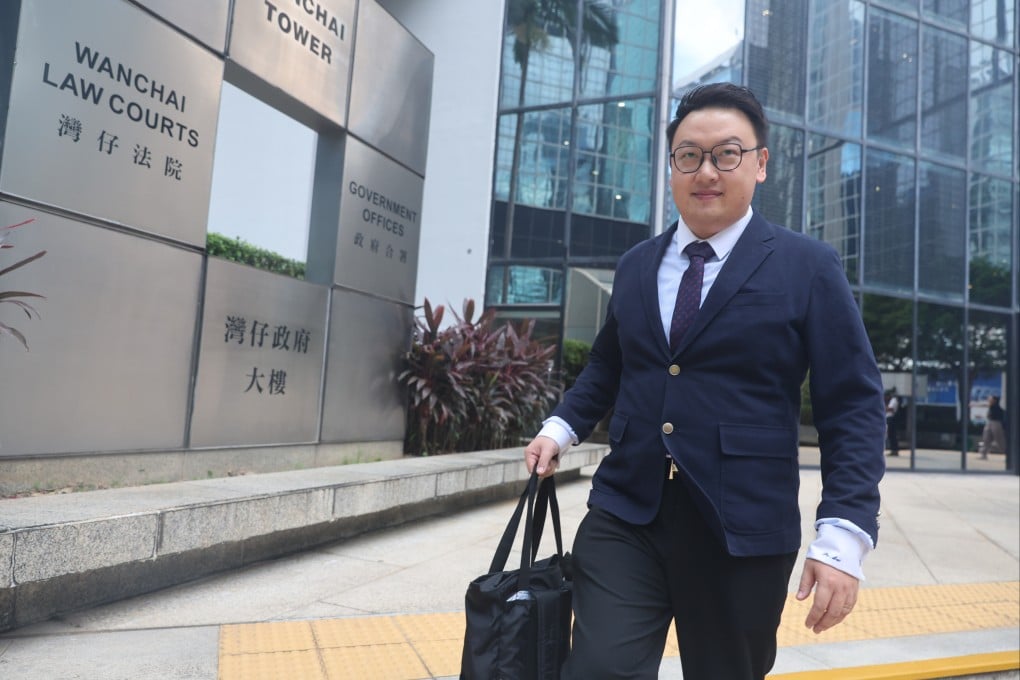 Yuen Long district councillor Sei Chun-hing leaves District Court in Wan Chai. Photo: Edmond So