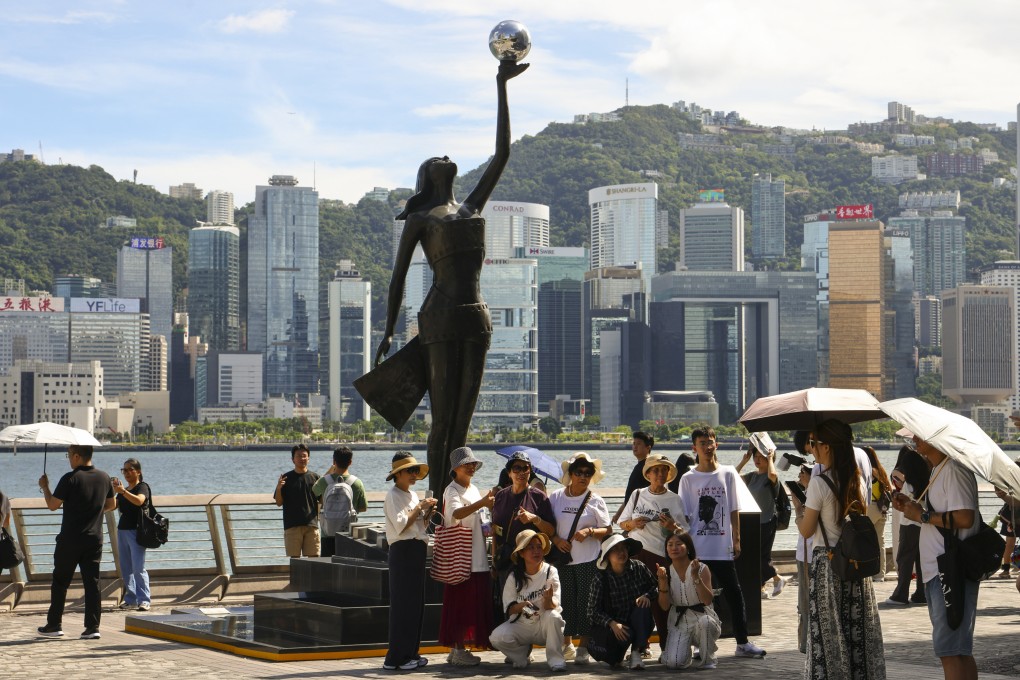 Tourists visit the Avenue of Stars in Tsim Sha Tsui on August 31. Photo: Dickson Lee
