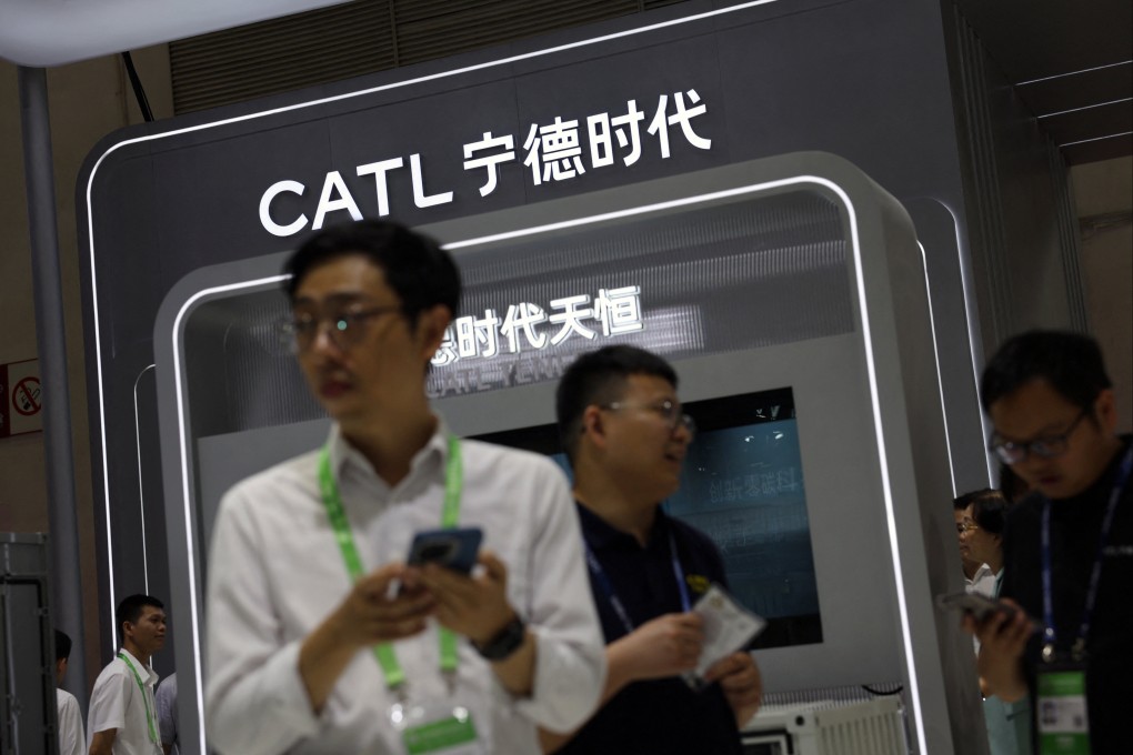 A CATL booth at an expo in Beijing. Photo: Reuters