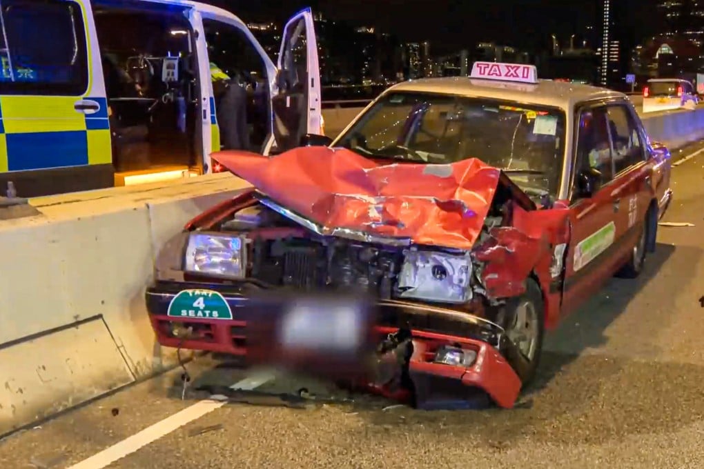 A 72-year-old taxi driver has died after his vehicle slammed into two private cars involved in an earlier crash. Photo: Cable TV News