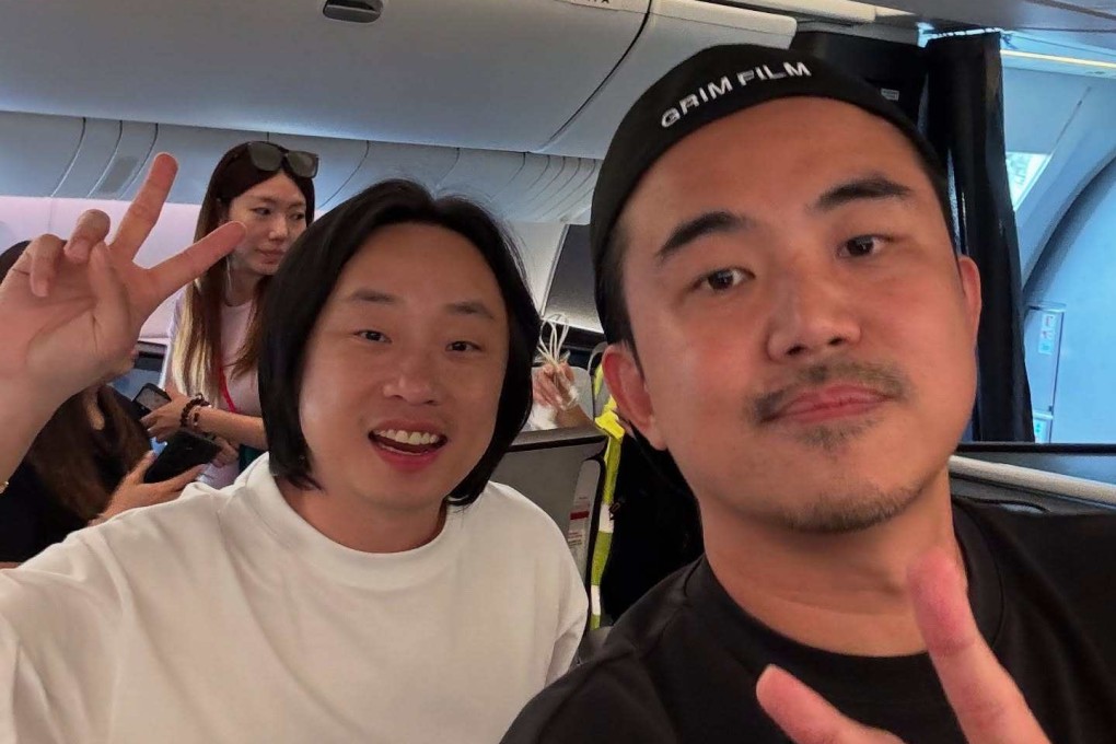Malaysian film director Jared Lee (right) with Jimmy O. Yang during filming of adverts for Cathay Pacific. Lee reveals how his testicular cancer battle reshaped his filmmaking journey. Photo:  Instagram/jaredle3