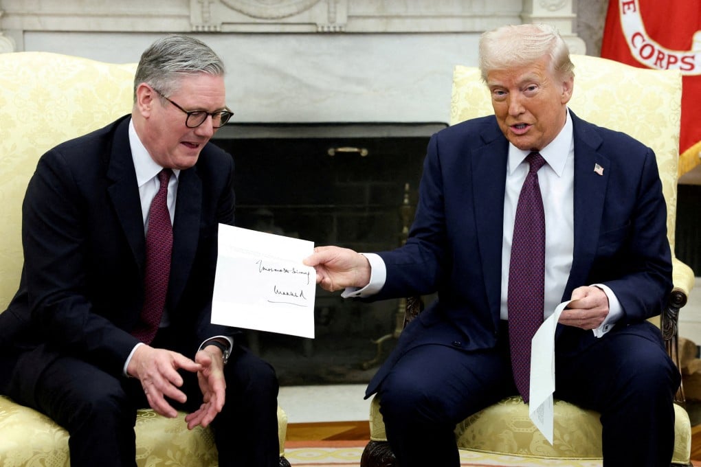 US President Donald Trump (right) and British Prime Minister Keir Starmer at the White House in Washington in February. The two leaders will hold talks in Britain this week. Photo: Reuters