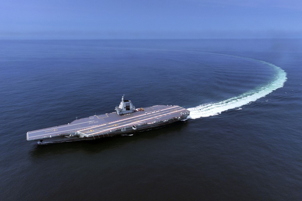 China’s third aircraft carrier, the Fujian, is expected to be commission soon, after last week leaving its shipbuilding yard in Shanghai for “scientific research experiments and training missions”. Photo: Xinhua via AP