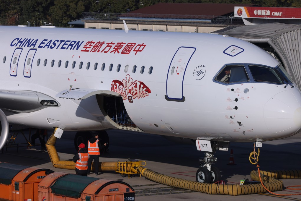 A China Eastern Airlines jet is seen on the runway at Shanghai Hongqiao Airport. Photo: Nora Tam
