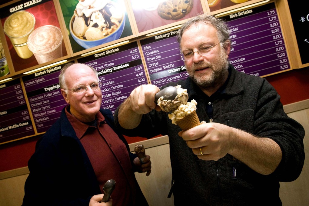 Ben & Jerry’s founders Ben Cohen (left) and Jerry Greenfield in 2010.  Greenfield is resigning from the ice cream company he founded in 1978. Photo: AFP