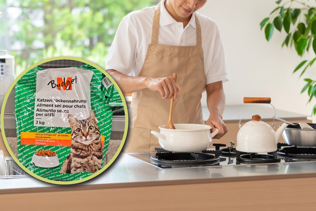 A frugal PhD student in Switzerland claims to save money by living on cheap meals and supplementing his protein needs with cat food. Photo: SCMP composite/Shutterstock/RedNote