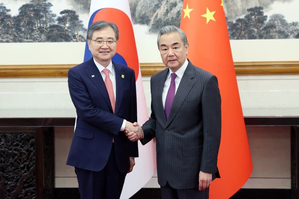 Chinese Foreign Minister Wang Y holds talks with Cho Hyun, South Korea’s Foreign Minister, in Beijing on Wednesday. Photo: Xinhua