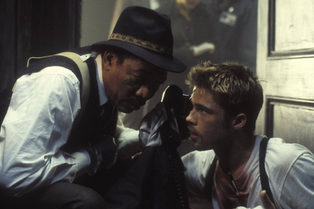 Morgan Freeman (left) and Brad Pitt in a still from Seven (1995). Photo: Warner Bros Entertainment