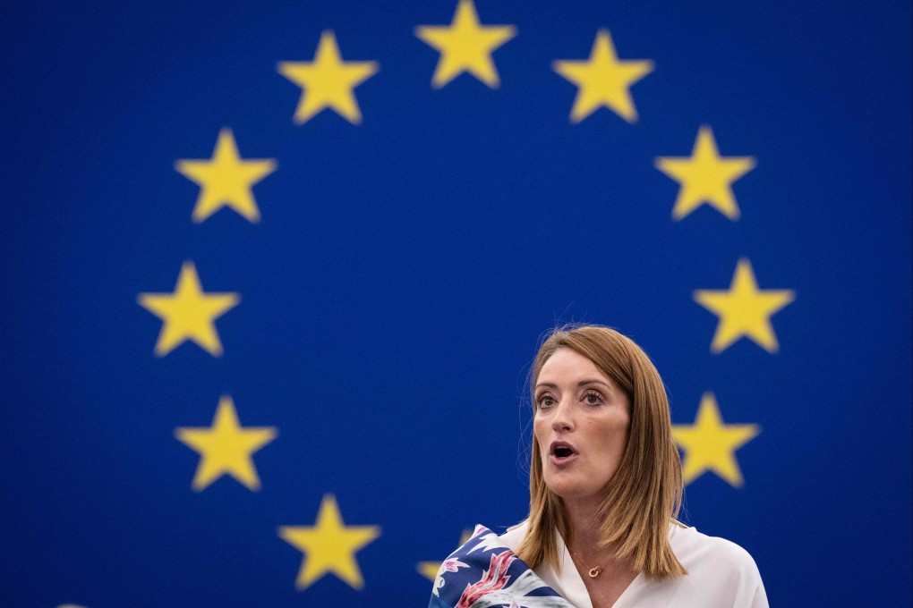 European Parliament President Roberta Metsola, who worked to achieve last year’s detente in China-EU relations. Photo: AFP