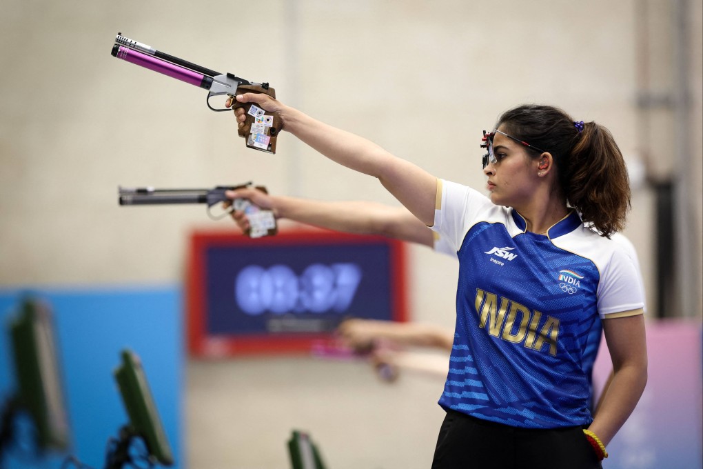 India’s Manu Bhaker, seen here competing at the Paris Olympics, is set to defend her Asian Games team gold in the 25m pistol in Japan next year. Photo: AFP