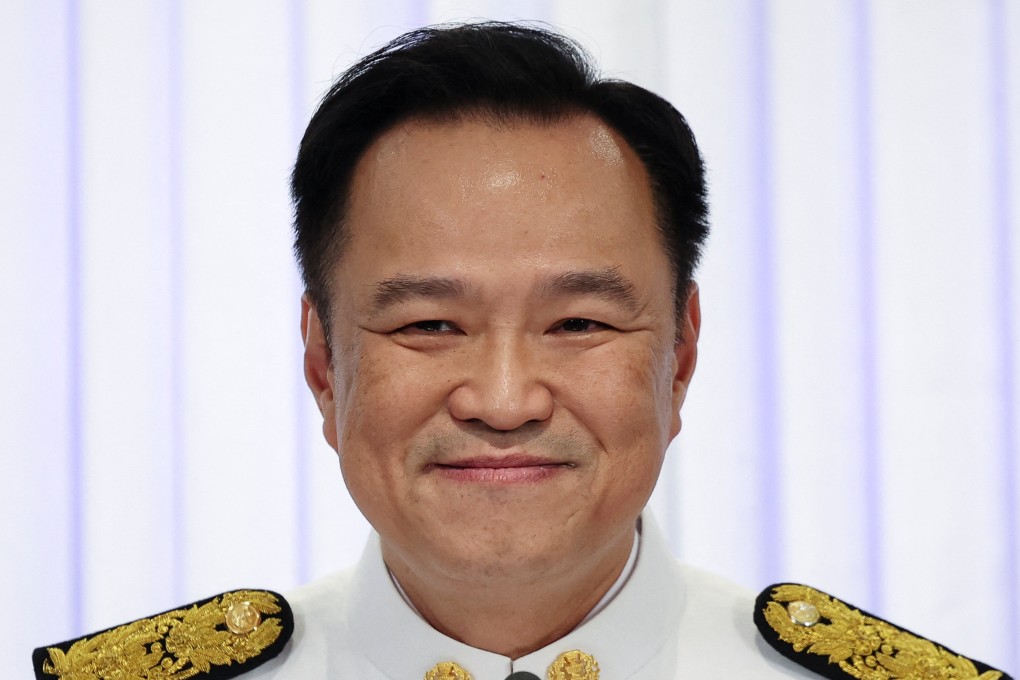 Thailand’s Prime Minister Anutin Charnvirakul attends a press conference at Bhumjaithai party headquarters on September 7. Photo: Reuters