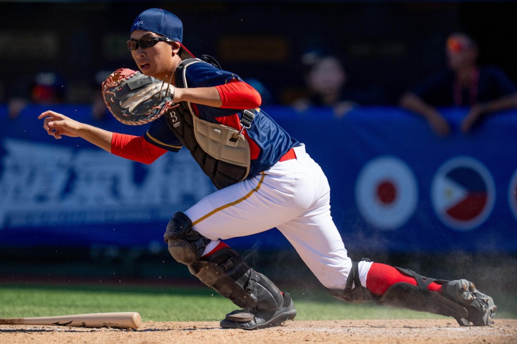 Catcher Thomas Li, pictured at last year’s under-18 Asian Championship, was converted into a pitcher by coach Cola Yeh. Photo: BAHKC