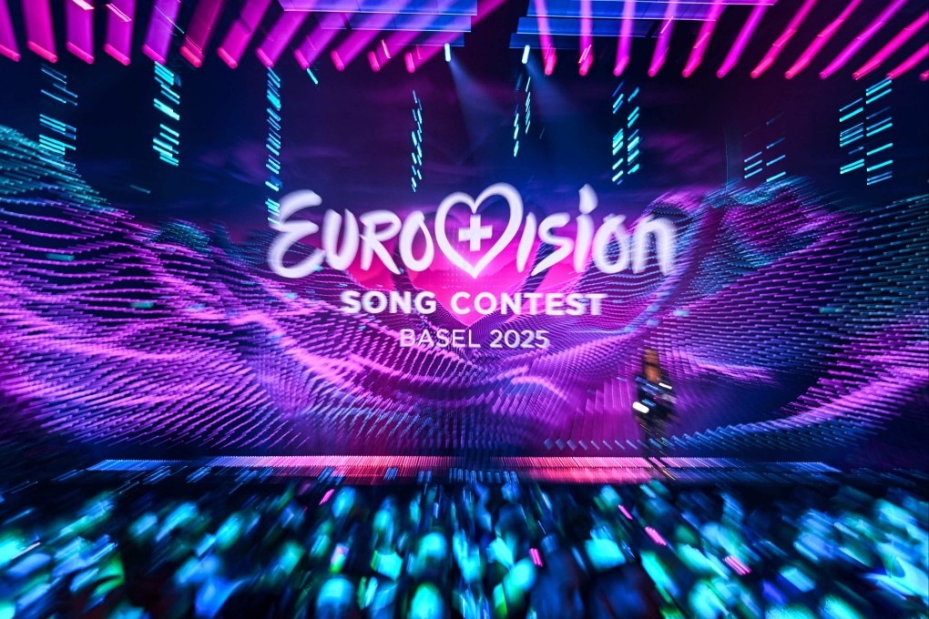 This photograph shows the logo of the Eurovision Song Contest 2025 displayed on a screen at the end of the dress rehearsal for the second semi-final of the Eurovision Song Contest 2025 at the St. Jakobshalle arena in Basel, Switzerland, on May 14. Photo: AFP