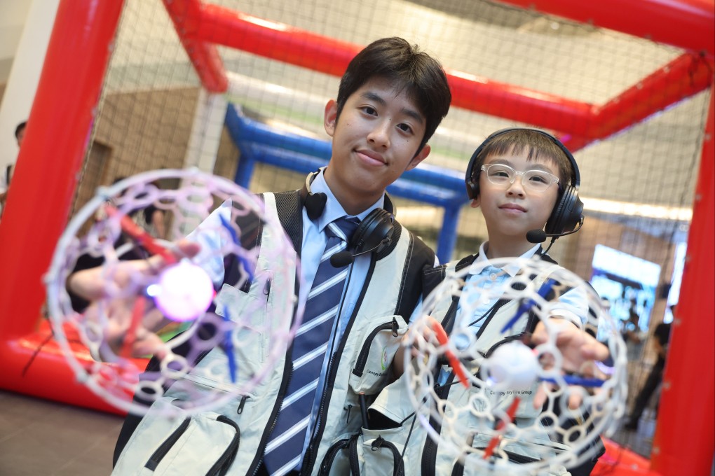 Drone soccer players Chris Wu (left) and Liam Lee are preparing to head to South Korea for the World Cup. Photo: Edmond So