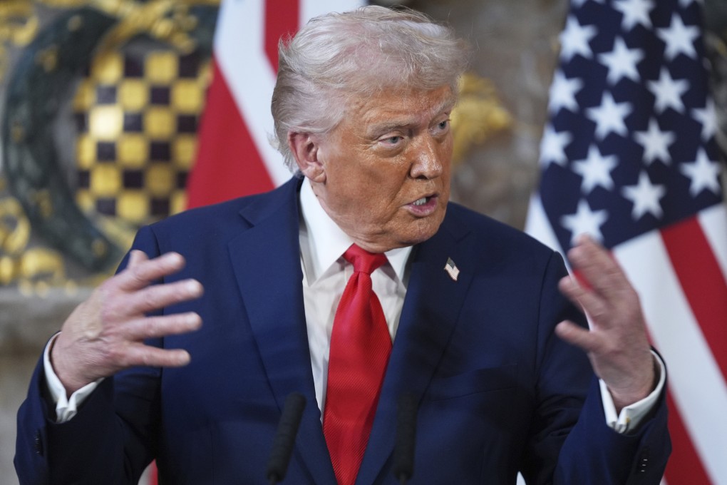 US President Donald Trump speaks during a press conference at Chequers, near Aylesbury, England, on Thursday. Photo: AP