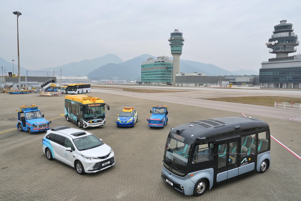 Autonomous vehicles at Hong Kong International Airport. The city implemented new regulatory framework for the technology in March of last year. Photo: Elson Li