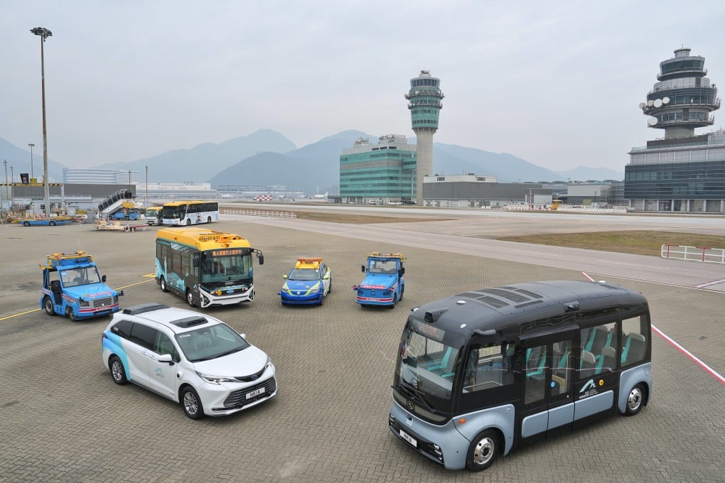 Autonomous vehicles at Hong Kong International Airport. The city implemented new regulatory framework for the technology in March of last year. Photo: Elson Li
