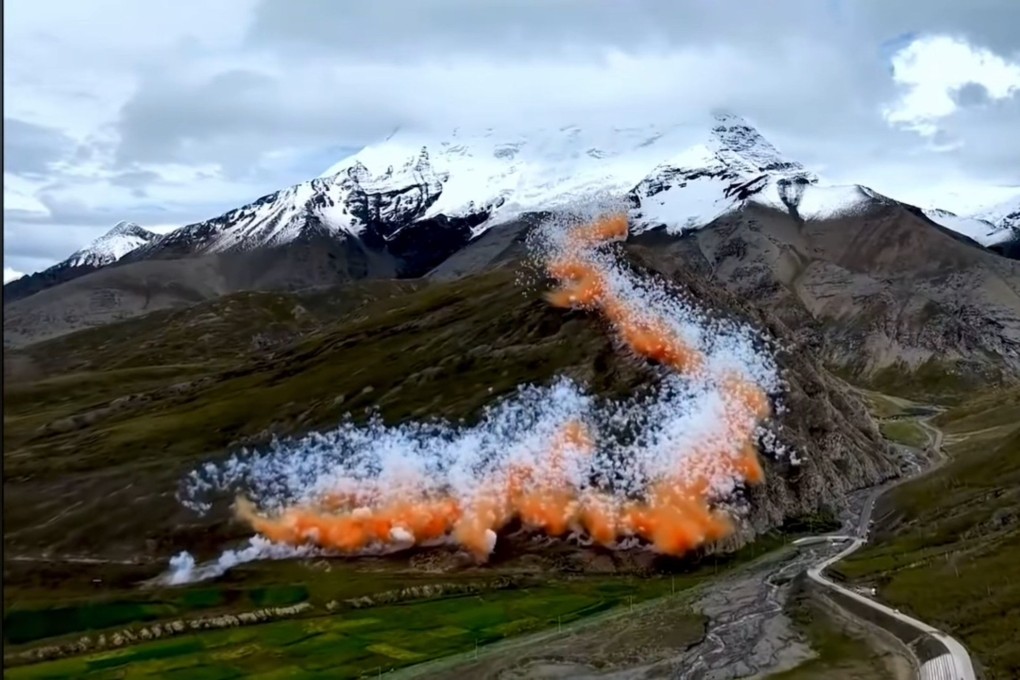 The fireworks show went off in southwestern Tibet on Friday. Photo: Handout