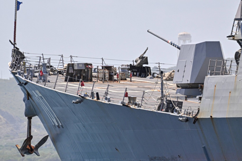 The US Navy guided missile destroyer USS Gravely is docked in Ponce, Puerto Rico, on September 11. Photo: AFP