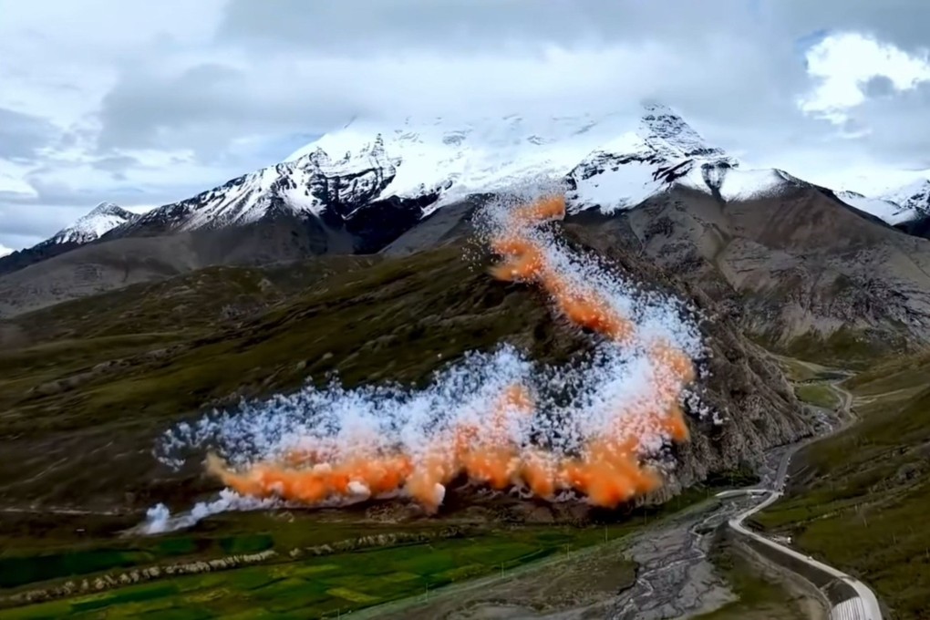 The fireworks show went off in southwestern Tibet on Friday. Photo: Handout