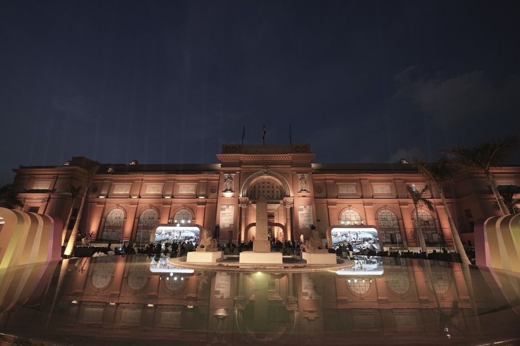 The Egyptian Museum in Cairo is illuminated at night. Photo: AP