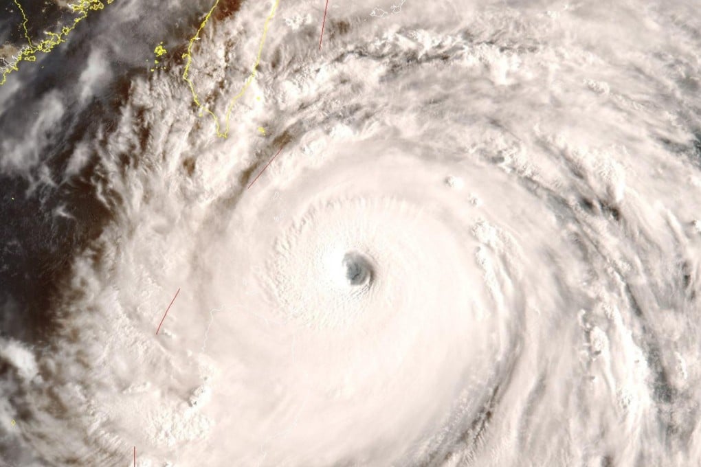 A cloud map from the Fengyun-4 satellite shows Super Typhoon Ragasa, which is expected to make landfall in China on Wednesday. Photo: handout