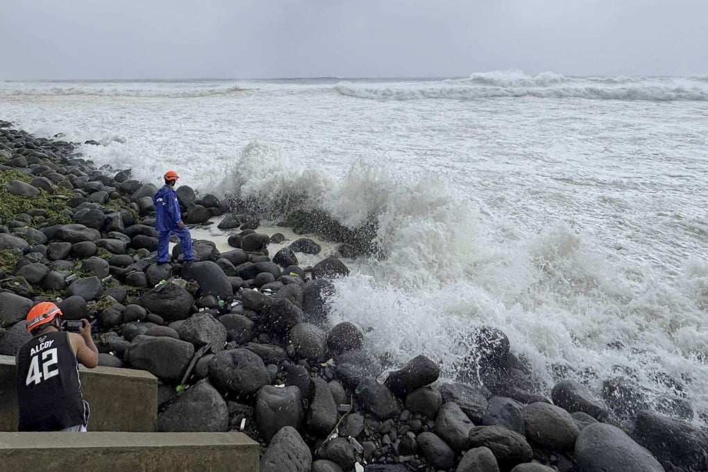 Strong waves batter Basco, Batanes province, northern Philippines, as Typhoon Ragasa affects the area on Monday. Photo: AP