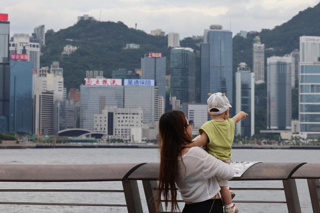 A woman and a baby at the Tsim Sha Tsui waterfront on September 19. Photo: Jelly Tse