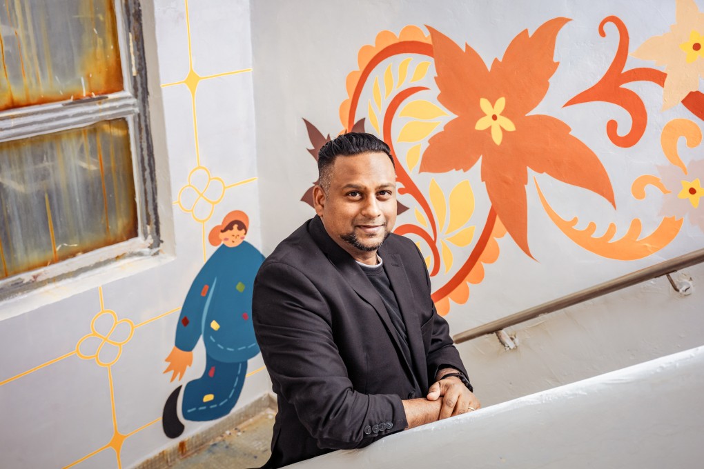 Social worker, activist and former Legislative Council candidate Jeffrey Andrews poses for a portrait on the staircase of Chungking Mansions, Tsim Sha Tsui, Hong Kong. Photo: Eugene Chan